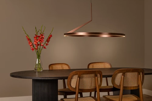 Lucide APPLAUSE - Pendant light - Ø 80 cm - LED Dim. - CCT - 1x50W 2700K/4000K - Hand Wave Sensor - Coffee | Premium - atmosphere 1